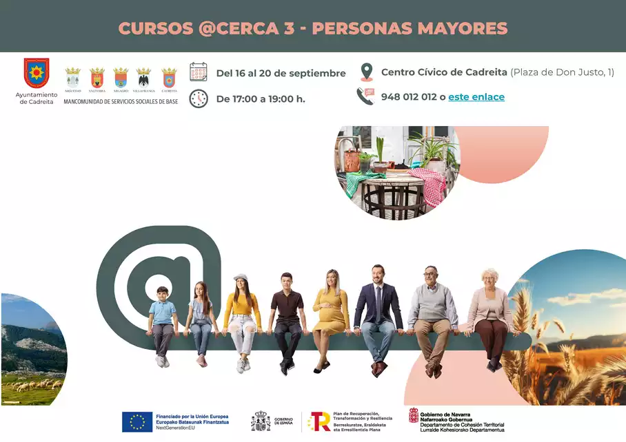 Cartelería CERCA personas mayores - Cadreita - septiembre