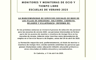 Convocatoria Abierta: Selección de Monitores y Monitoras para las Escuelas de Verano 2025
